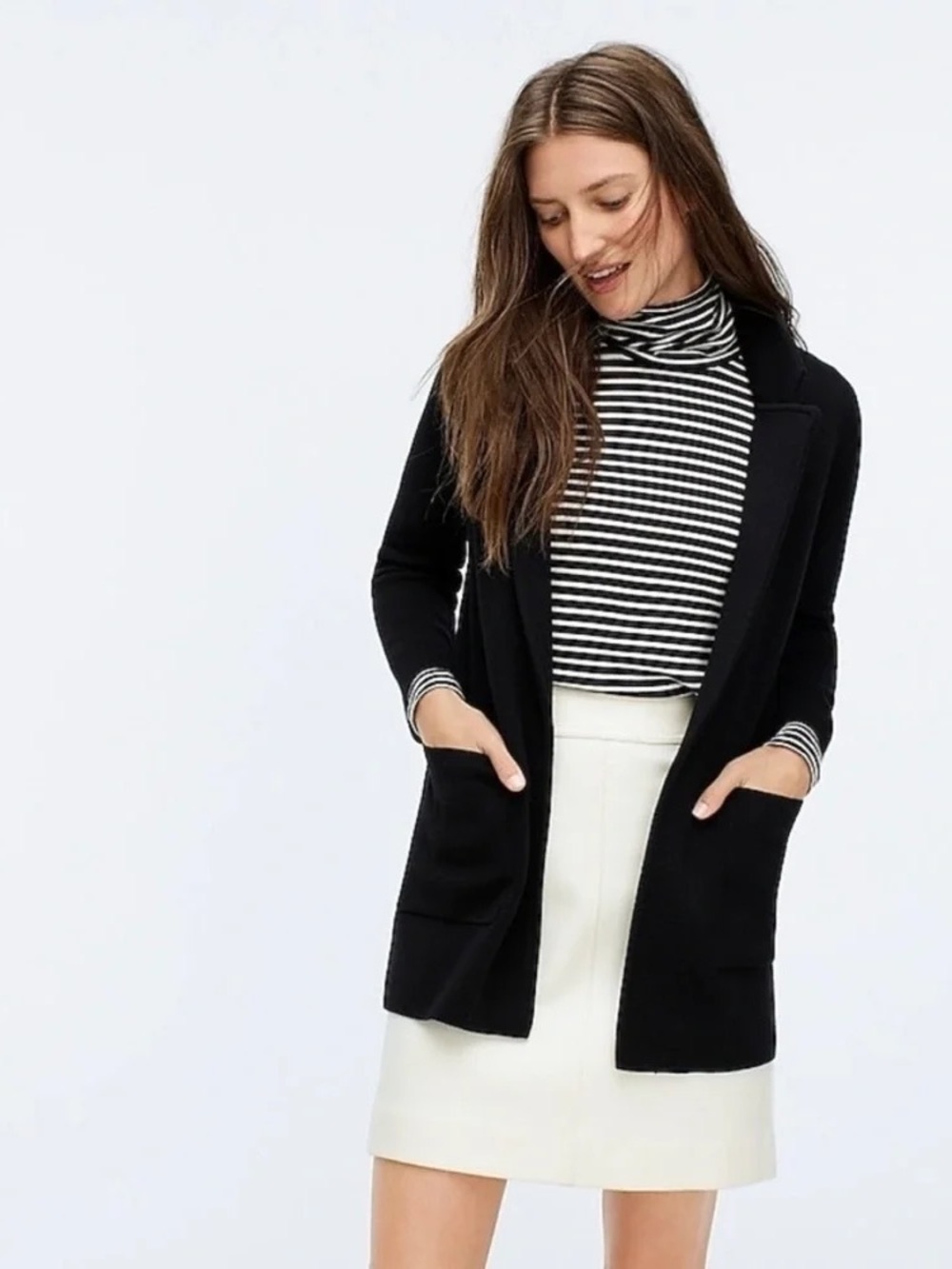 J Crew 365 Sophie Open-Front Sweater Blazer in Black